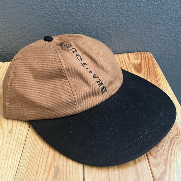 Vintage Beautour embroidered brown and black stitching long bill strap back hat - Picture 2 of 4